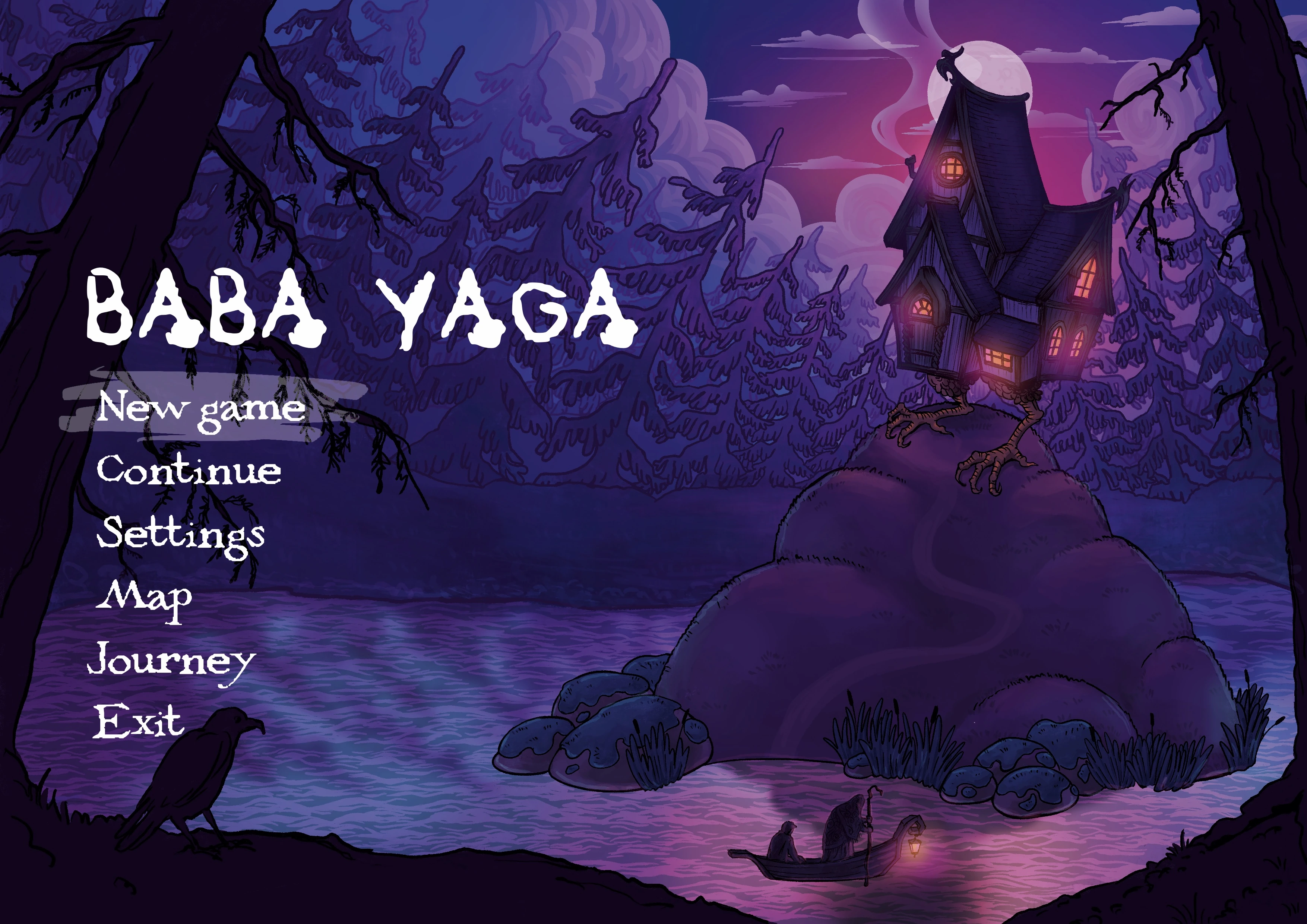 Концепт главного меню игры Baba Yaga